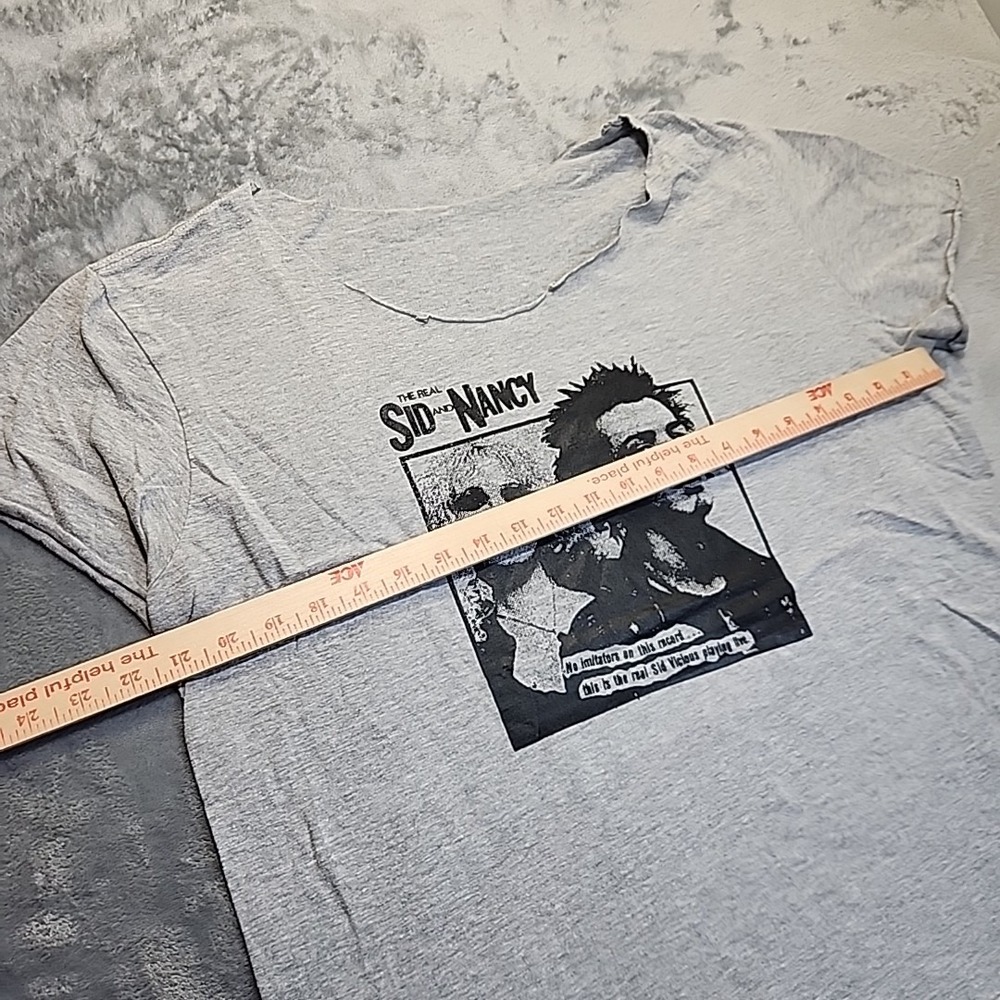Vintage Sid Vicious Nancy Punk Crop T Shirt‎ 90s Y2K DIY Cut Grunge - Picture 10 of 11